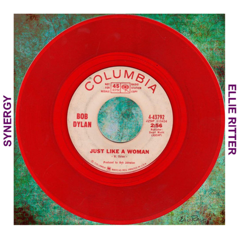 bright red 45 record Bob Dylan Just Like a Woman